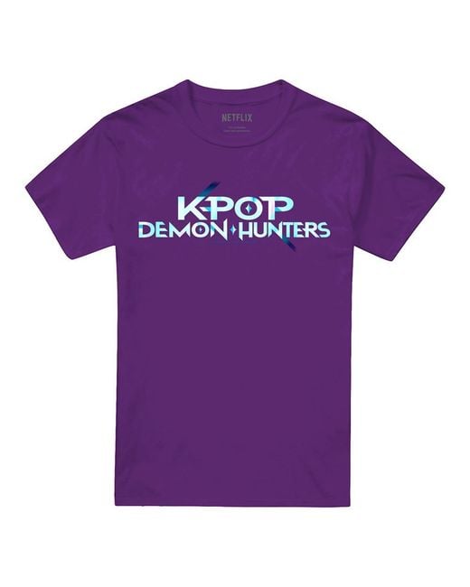 K-Pop Demon Hunters Purple Adult Logo T-Shirt