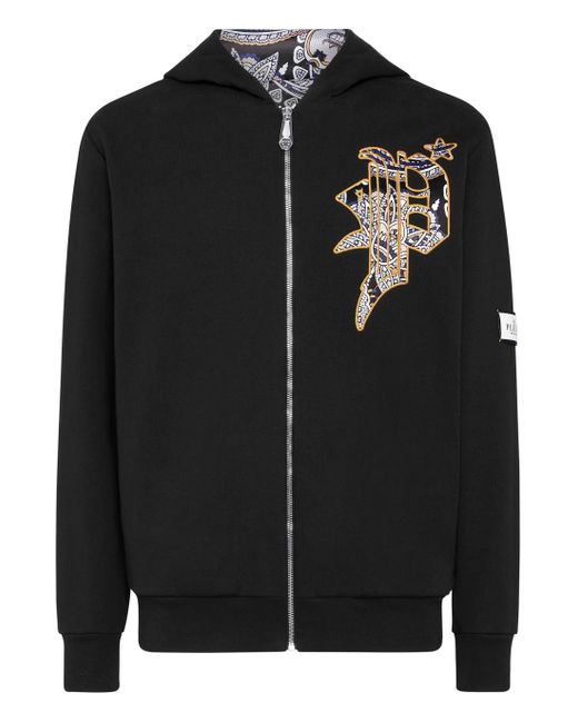 Philipp Plein Sweatshirt Met Capuchon Gothic Plein in het Black voor heren