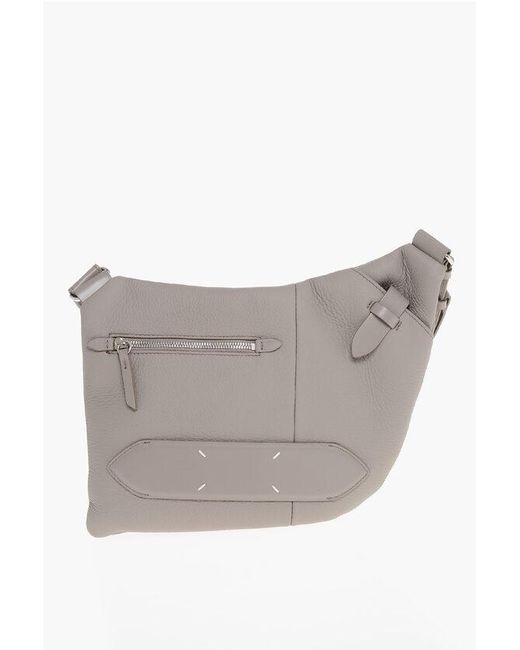 Maison Margiela Gray Mm11 Strukturierte Leder-Umhängetasche 5Ac On Body