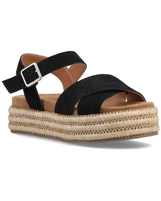Hush Puppies Black Rosa Rafia Leather Sandals