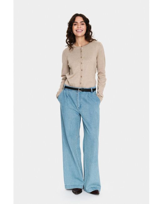 Saint Tropez Vest Classic Fit Beige in het Blue