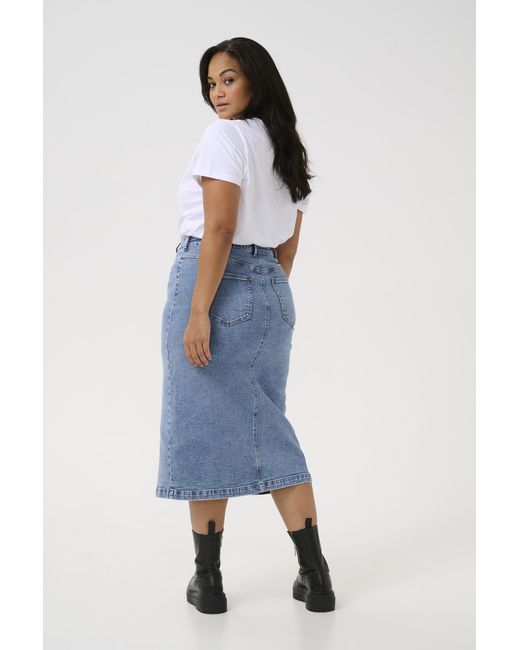 Kaffe Rok Regular Fit Medium Denim in het Blue