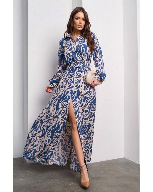 Issa Plus Blue Day Damen Gewebtes Kleid