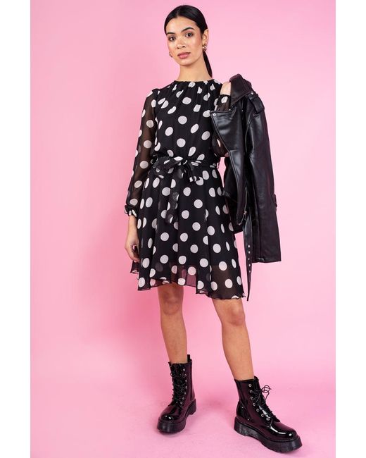 AX Paris Neeve Black \u0026 White Polka Dot 