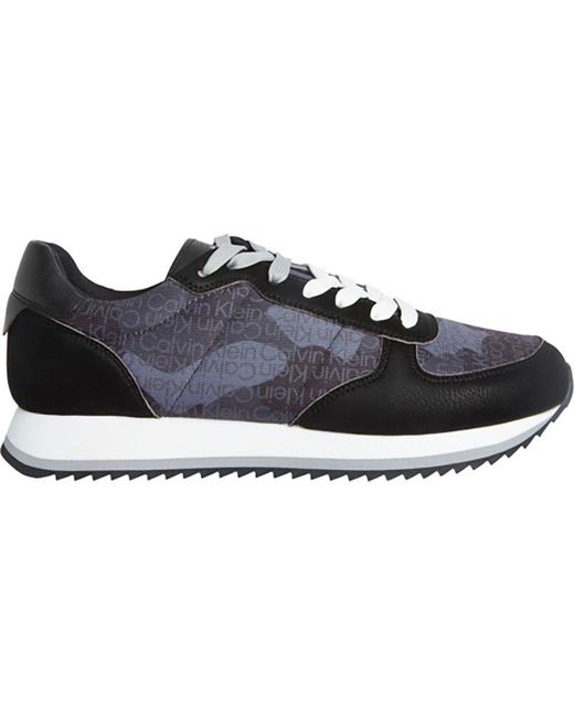Calvin Klein Synthetic Low Top Lace Up Mix Trainers in Black Camo (Black)  for Men | Lyst