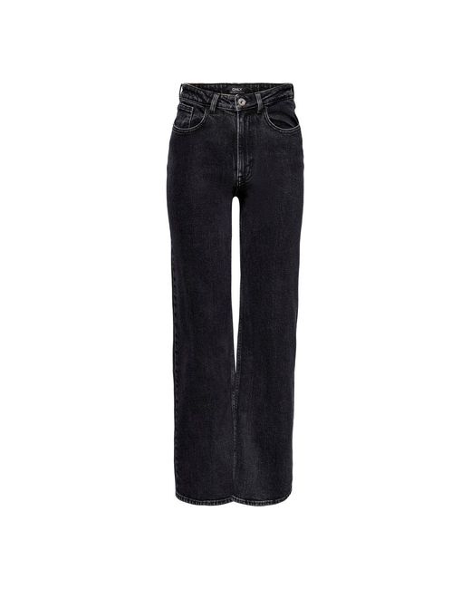 ONLY Onljuicywide Rea244 Jeans in Black | Lyst