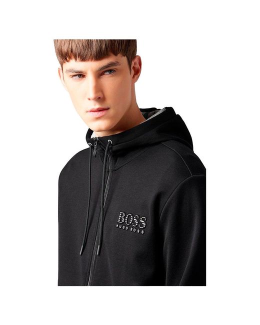 Hugo Boss Men's Reflective Logo Zip Sweatshirt Hoodie Jacket Saggy 50399379