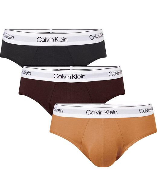 Calvin Klein Cotton Hip Slip 3 Units in Black for Men | Lyst