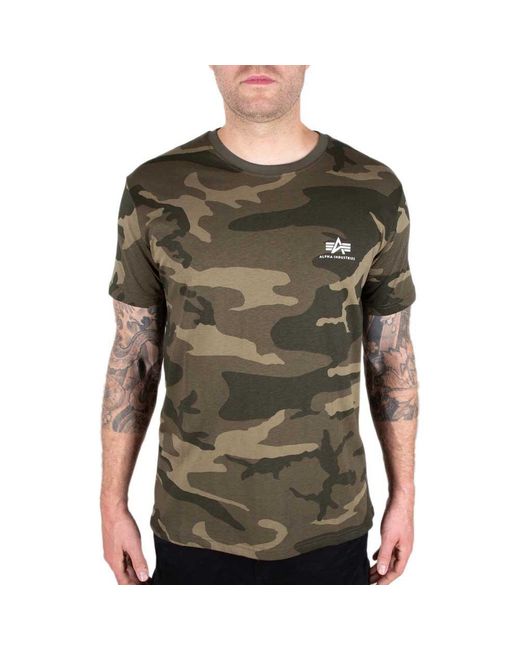 Alpha Industries Backprint Cao Short Green for in T-shirt | Sleeve Lyst Men