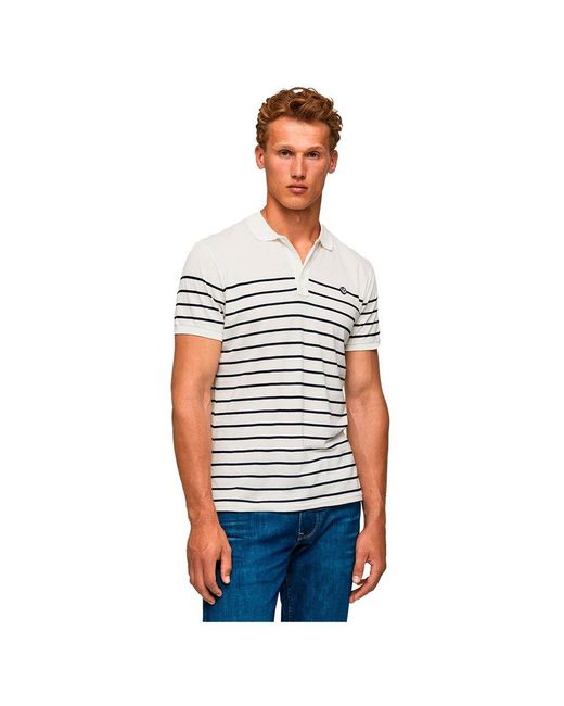 Pepe Jeans Nathan Short Sleeve Polo in White for Men | Lyst