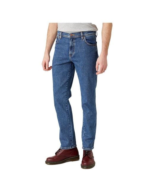 Wrangler Cotton Texas Slim Jeans in Stonewash (Blue) for Men - Lyst