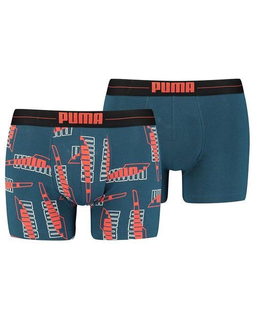 PUMA Cotton Formstrip Aop Trunk 2 Pairs in Blue for Men Lyst