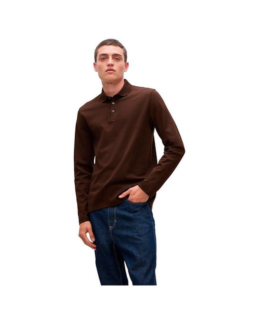 BOSS by HUGO BOSS Cotton Parker Polo in Brown for Men | Lyst