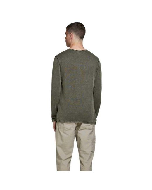 Jack & Jones Cotton Leo Knit Crew Neck Sweater in Dusty Olive (Green) for  Men - Lyst