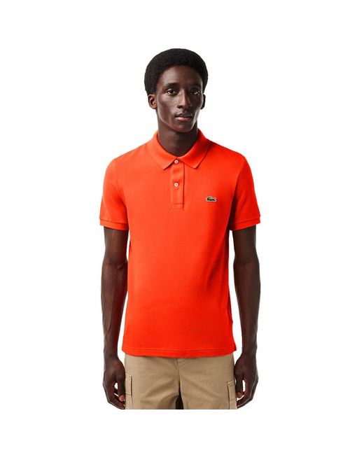 Lacoste Ph4012 Short Sleeve Polo An in Red for Men | Lyst