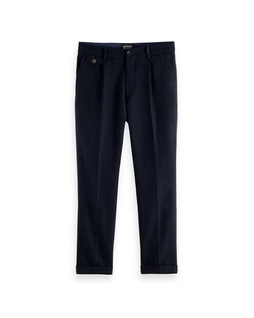 Scotch & Soda Blake Pleated Chino Pants / Man in Blue for Men | Lyst