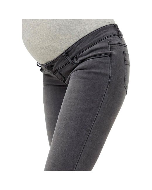Mama.licious Lola Maternity Slim Fit Jeans in Gray | Lyst