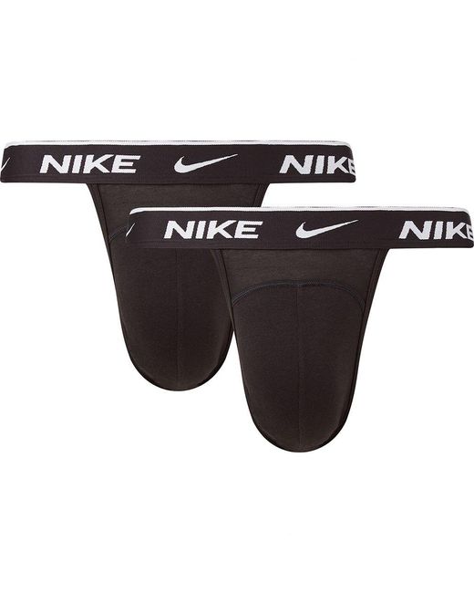 Nike Cotton Thong 3 Pack in Black for Men - Lyst