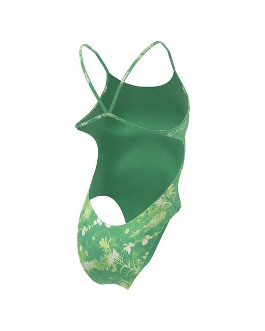 Nike Cut Out Swimsuit in Green Lyst