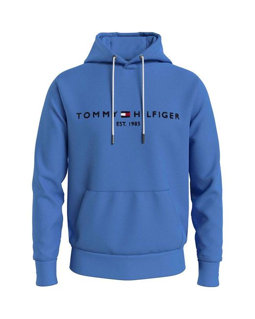 Tommy Hilfiger Tommy Logo Hoodie in Blue for Men | Lyst