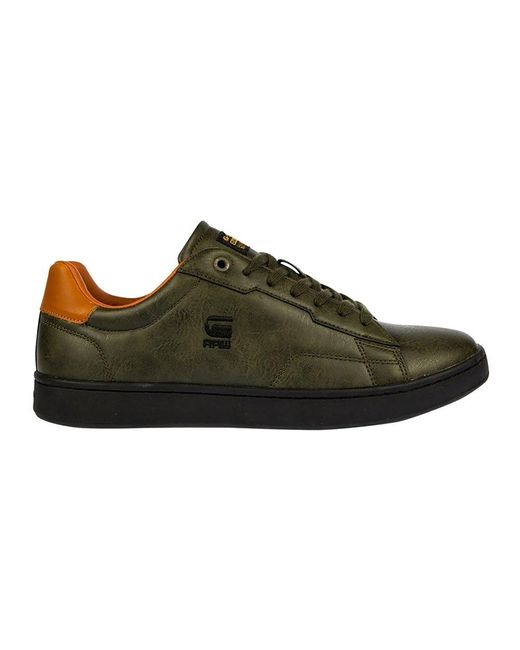 G-Star RAW Cadet Bo Ctr Trainers in Olive / Orange (Green) for Men | Lyst