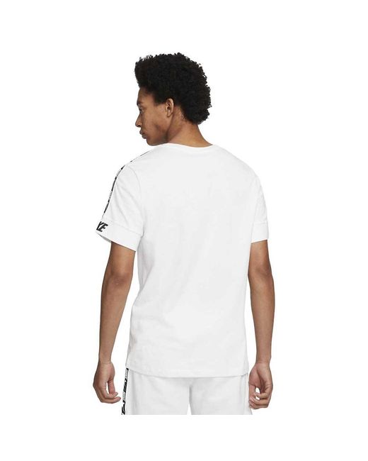 Nike Cotton Sportswear Repeat Dd4497 Short Sleeve T-shirt in White / Black  (White) for Men - Lyst