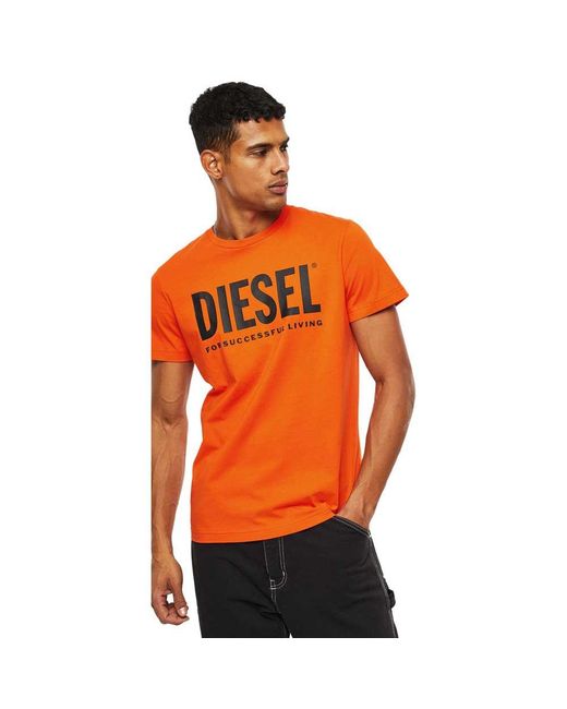 DIESEL Cotton T-diego-logo in Orange for Men - Save 50% - Lyst