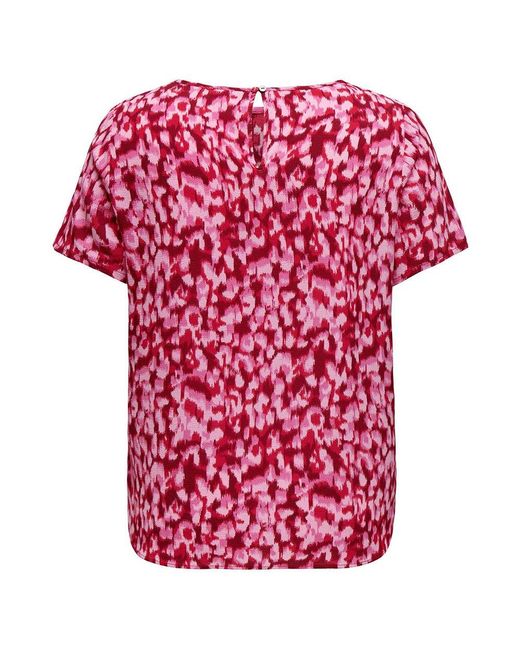 Only Carmakoma Vica Short Sleeve T-shirt in Pink | Lyst