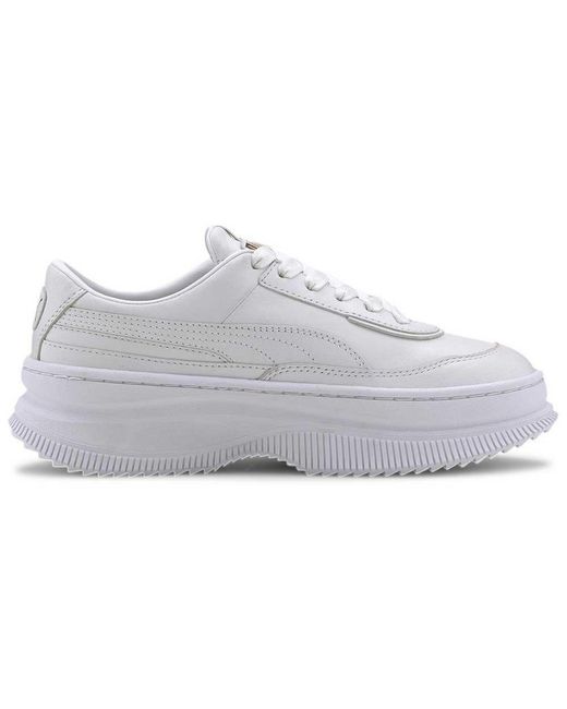 puma white leather deva trainers