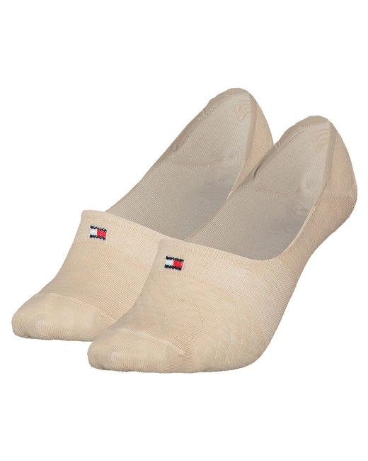 Tommy Hilfiger Footie Diamond Structure No Show Socks 2 Pairs Eu 35-38  Woman in Natural | Lyst