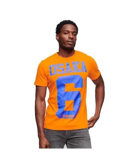 Superdry Osaka 6 Crack Print Short Seeve T-shirt An in Orange for Men | Lyst