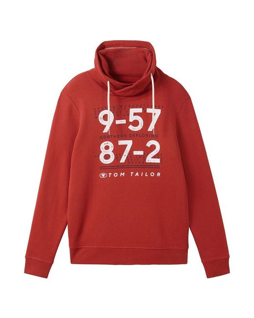Tom Tailor To Taior 1039841 Printed Snood Sweatshirt in Red for Men | Lyst