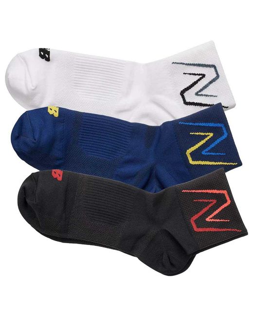New Balance Running Ankle Socks 3 Pairs in Blue for Men Lyst