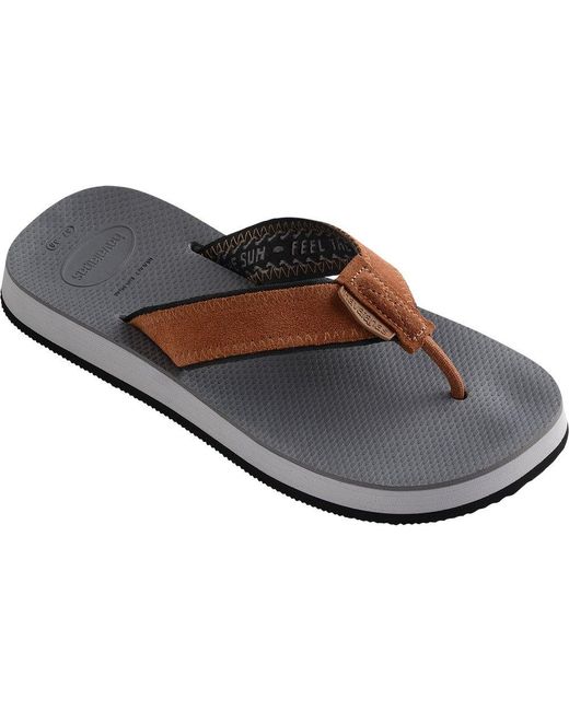 Havaianas Leather New Urban Fusion Ii Slides in Gray for Men | Lyst