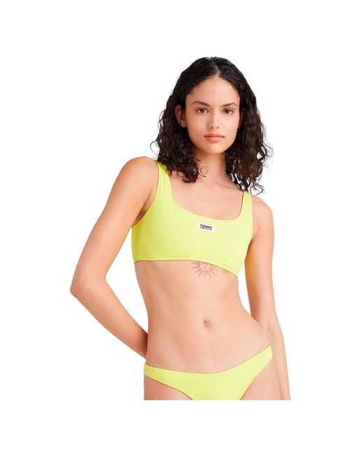 yellow tommy hilfiger sports bra