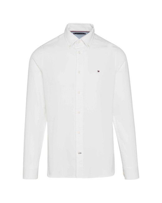 Tommy Hilfiger Flex Dobby Sf Long Sleeve Shirt in White for Men | Lyst