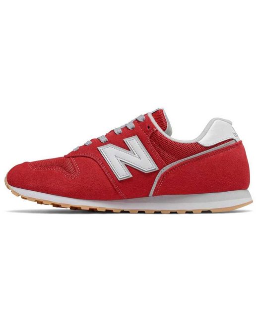 New Balance Leather 373 V2 Classic in Red for Men - Lyst