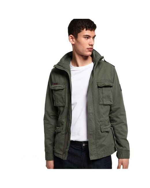 Green Superdry Mens Classic Rookie 4 Pocket Jacket
