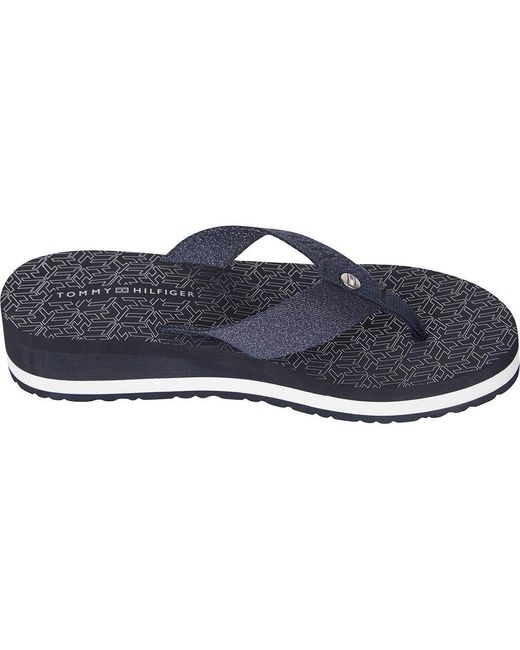 Tommy Hilfiger Rubber Webbing Shiny Sandals in Desert Sky (Blue) | Lyst