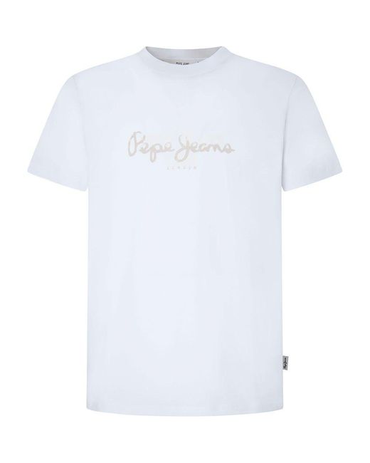 Pepe White | in Lyst T-shirt Seeve Short Men for Man Chris Jeans