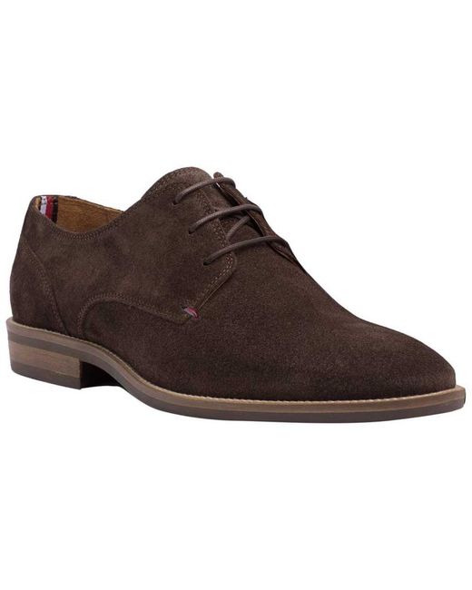 Tommy Hilfiger Suede Derby Shoes in Brown for Men | Lyst