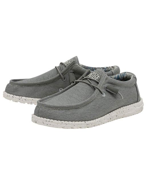 Hey Dude Wally Stretch Canvas Shoes in Gray for Men | Lyst
