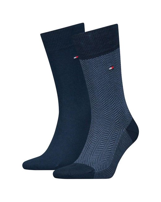 Tommy Hilfiger Herringbone Socks 2 Pairs Eu 39-42 Man in Blue for Men | Lyst