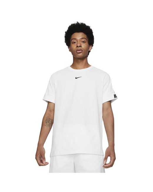 Nike Cotton Sportswear Repeat Dd4497 Short Sleeve T-shirt in White / Black  (White) for Men - Lyst