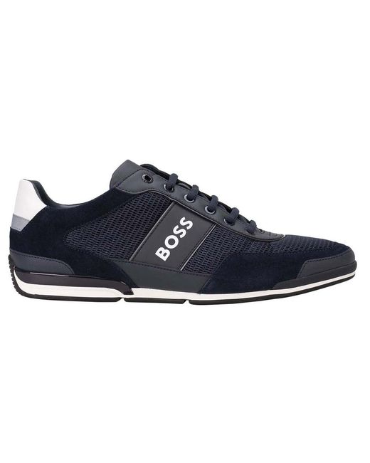 BOSS by HUGO BOSS Saturn Pulg 10247473 01 Trainers in Blue for Men | Lyst