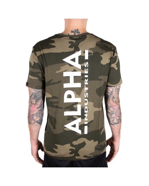 Alpha Industries Backprint Short T-shirt Sleeve Green Lyst Men for Cao | in