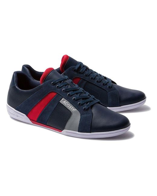 Lacoste Chaymon Club 120 2 CMA Men's Sneakers Navy / Red 7-39CMA001314 -  modanet.com