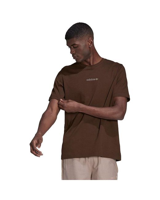 adidas Originals Logo Short Sleeve T-shirt in Brown for Men | Lyst