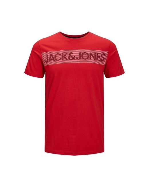 Jack & Jones Corp Logo Noos Short Sleeve T-shirt in Red for Men | Lyst