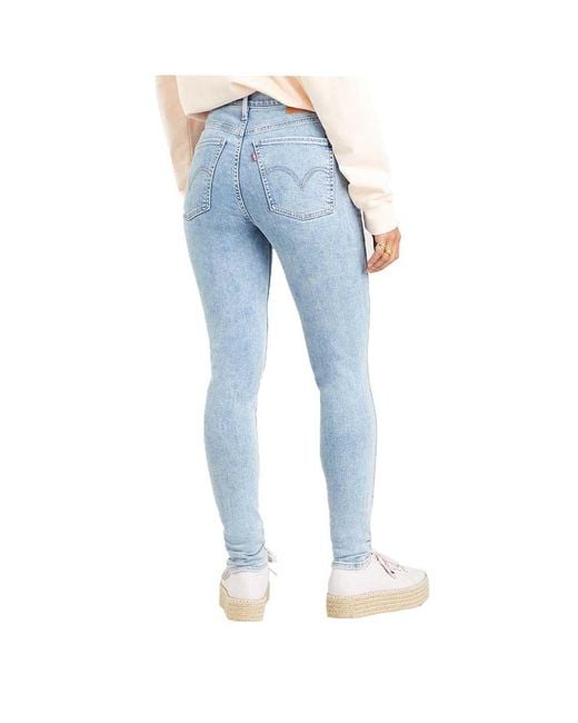 Levi's Leather Mile High Super Skinny Jeans in Blue - Lyst